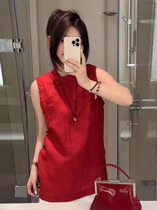 Shalldoer | เสื้อเชิ้ตแขนกุดสไตล์ย้อนยุคสไตล์ชาติพันธุ์สำหรับผู้หญิงในช่วงฤดูร้อนปี 2025 ทรงหลวมๆ สีสันสดใส ปกโปโล ปกโปโล