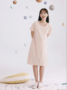 THREEGUN | Breathable Loose Fitting Cotton Dress