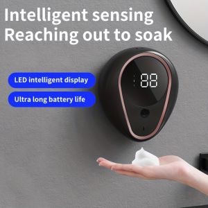 1500mah Automatic Soap Dispenser 300ML Foam Rechargeable Soap Dispenser Wall-mounted Foam Smart Hand Washing Soap Dispenser