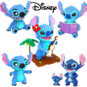 Hot Toys | Creative Stitch assembled building blocks interesting guitar holding book Stitch model fan collection gift