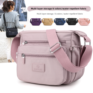 Travel Multilayer One Shoulder Bag Crossbody Bag Lightweight Cloth Bag Backpack Nylon Cloth Womens Bag Canvas Large Capacity Ladieswear Bag