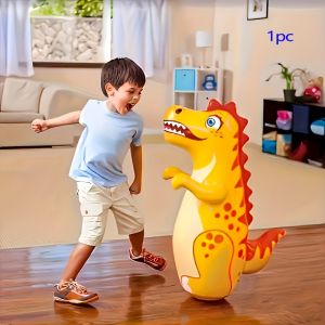 Durable Colorful 1pc Inflatable Boxing Bag Childrens Vertical Non-Falling Dinosaur Toy PVC Pink/Green/Yellow for Sports and Fun