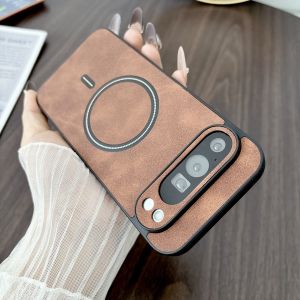 Ốp Lưng Sạc Không Dây Từ Tính Chất Liệu Da Cừu Cho Google Pixel - Ốp Lưng Bảo Vệ Tích Hợp Sạc Cho 10 Pro XL 9A 9 Pro 8 7 Pro 7A 8A