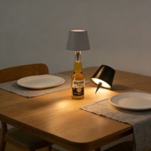 LED Wireless Bottle Shape Table Lamp Touch Dimmable 3 Colors Night Light for Bar Wine Decor Desk Lamp