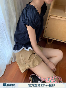 Wide Border Pleated Loose High Waist Wide-leg Shorts for Summer