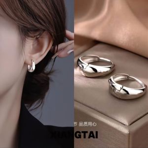 925 Sterling Silver Hoops Earrings Unique Minimalist Circles Fashionable Korean Style Womens Jewelry Ear Cuff Pair Set
