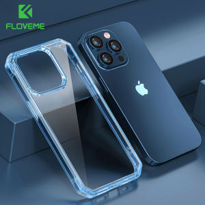 FLOVEME Luxury Crystal Clear Phone Case For iPhone 14 13 Pro Max Square Anti-Yellowing Shockproof Soft TPU Bumper Back Cover For iphone 14 13