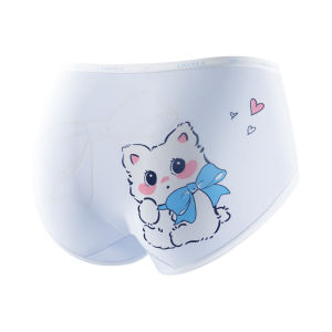MiiOW | กางเกงชั้นในเด็กผู้หญิง Catman ไนลอนคอตตอน ทรงสามเหลี่ยม กางเกงชั้นในผ้าฝ้ายระบายอากาศได้ดี กางเกงชั้นในเด็กที่สวมใส่สบายสำหรับเด็กอายุ 6-14 ปี
