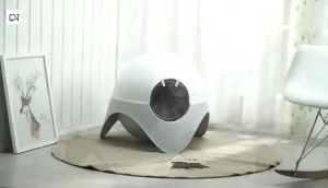 CK Japanese Space Capsule Astronaut Hooded Cat Litter Box Cat Toilet/Cat Litter Pan/Jumbo Litter Box Tandas Kucing