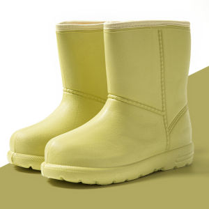 Waterproof Fleece Lined Snow Boots Womens Winter Warm EVA Cotton Shoes Water Shoes Anti Slip Red mid Calf Pink Oil Resistant