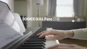 Donner OURA S100 88-Key Home Digital Piano (Black / White) - Minimalist Design Modern Performance