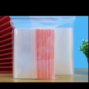 100pcs PE Clear Plastic Bags Convenient Resealable Vacuum Preservation Lock Packaging for Food Storage
