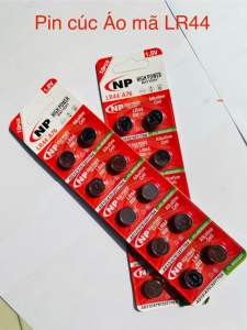 Vỉ 10 viên pin LR44 mã A76 AG13 hoặc 357 hãng NP chuyên dụng cho các thiết bị điện tử đèn cầm tay cảm ứng led đồng hồ đeo tay