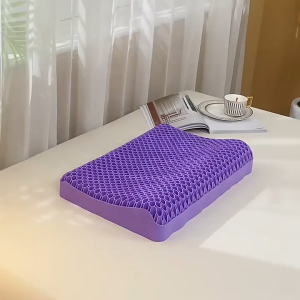 หมอนกันไรฝุ่น ไม่ขึ้นรา ป้องกันสิวบนใบหน้าหมอน เย็นเย็นรูปรังผึ้ง3Dนุ่มและระบายอากาศ ซักเครื่องได้ หลับสบายไม่ร้อนหัว