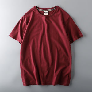 Summer Mens Pure Cotton Short Sleeve T-Shirt Solid Color round Neck Slim Fit Casual Fashion Top Quality Comfortable Sweatshirt