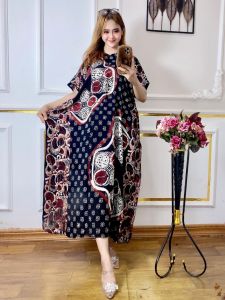 Daster Lowo Jumbo Kaftan Batik Kelelawar Wanita Ibu