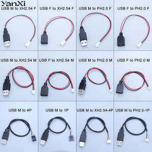 1Piece USB Female Male to XH2.54 PH2.0 XH1.25 2Pin 4Pin Terminal Wire Power Cord USB Socket Extension Cable Touch Screen Cable