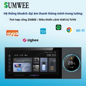 Bảng Điều Khiển Nhà Thông Minh Tuya WiFi Màn Hình Cảm Ứng 6 Inch Tích Hợp Gateway ZIGBEE Bluetooth Bộ Khuếch Đại Âm Thanh Gắn Tường Cho Hệ Thống Nhạc Android