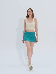 กระโปรงกีฬามินิเอไลน์สำหรับผู้หญิงที่พันข้อศอกสำหรับเทนนิสวิ่งแบดมินตันกอล์ฟฟิตเนสโยคะพร้อมกระเป๋าฤดูร้อน