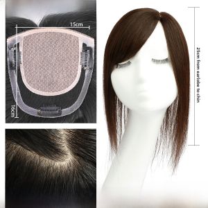 Defancy | Lightweight U-Shaped Swiss Net Wig Pieces Womens Top Hair Loss Coverage Real Hair No Trace White Hair Concealment