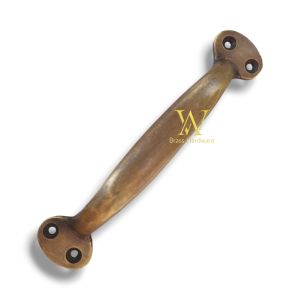 Tarikan Laci Lemari Meja Kuningan Antik Motif Lengkung 14 cm 1 Pcs