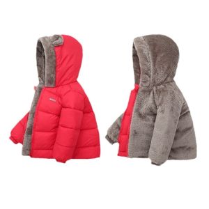 Childrens Lambs Wool Coat Winter Cotton Clothes Boys Thickened Warm Jacket New Girls Solid  Fashion Casual Outerwear 2-6 Years