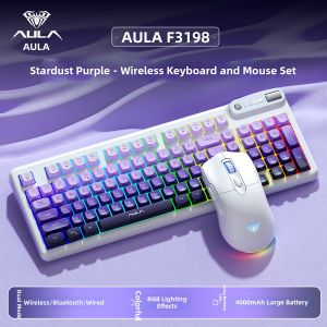 AULA | Wireless Three-Mode Silent Aesthetic Mechanical Keyboard Mouse Set