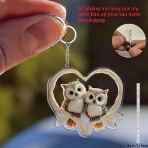 Móc Khóa Acrylic Hình Cú Mèo Dễ Thương Phụ Kiện Trang Trí Túi Xách Gương Ô Tô Quà Tặng Bạn Bè - Phụ Kiện Ba Lô Bằng Nhựa