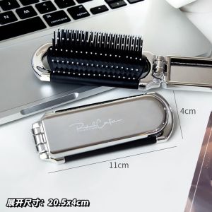 Foldable Mini Small Comb Portable Portable Carry Kids Womens Mirror Airbag Integrated Compact Massage Cushion Comb