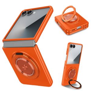 szhaiyu | Magnetic Metal Rotate Ring Holder Phone Case for Galaxy Z Flip 8 7 FE 6 5 4 Flip8 5G for Magsafe Wireless Charging Hard Cover