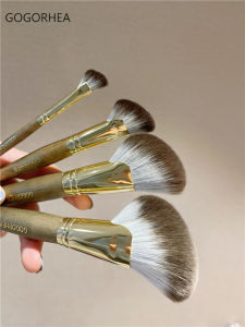 RHEA Grey-Green Makeup Brush Set Compact Size Ideal for Contouring Blush and Highlighting Perfect Brush for V-Shape Face