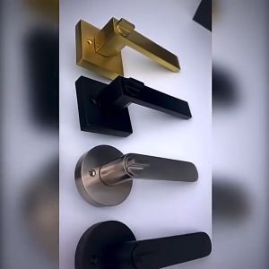 Aluminum Alloy Silent Door Handle with Anti-theft Lock Core Inside Main Door Lock Set