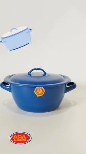 หม้อเคลือบ 2 หู  หม้อต้ม หม้อแกง หม้อขนาด 18 ซม. อย่างหนา ตราแพนกวิน aragoods