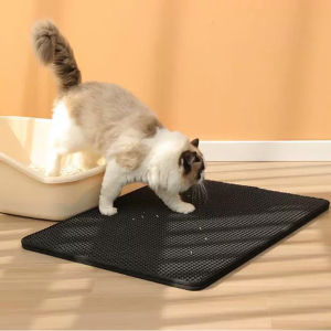Double-layer EVA cat litter pad anti-take-out cat litter box pad splash-proof filter sand control pad large wear-resistant cat toilet mat