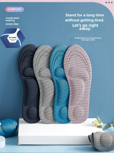 Ultra-Soft Arch Support Insole for Men and Women 4D Massage Thick Platform Sweat Absorbent Anti-Odor Shoe Pad by PuGan