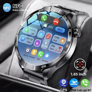 Đồng Hồ Thông Minh Gọi Điện Bluetooth NFC Dành Cho Nam Giới GPS Thể Dục Thể Thao 1.85 Máy Đo Nhịp Tim IP68 Chống Nước Tương Thích Với Android iOS