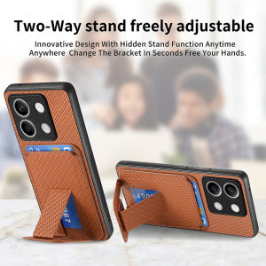 Leather Phone Case for Redmi Note13 Xiaomi 14 pro Integrated Card Holder Stand Full Cover Slot for Card One Two in One Design
