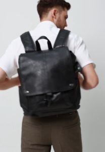 Urban State - Pu Pocket Flap Large Backpack - Black