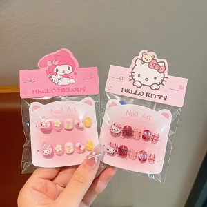 NAIL ART 3D ACRYLIC SANRIO KUKU PALSU ANAK TIMBUL CUTE CHILDREN NAIL STICKER NEW EDITION