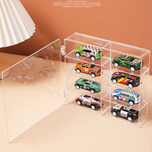1pc Hot Wheels Toy Car Display Stand Compartmentalized Transparent Box for Small Car Model Storage
