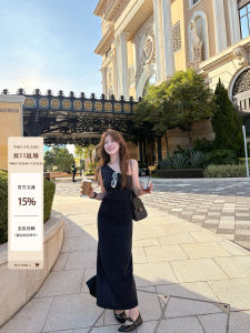 Váy Không Tay TMHSTUDIO Thiết Kế Ô Vuông Không Tay Hở Vai Dệt Kim Ôm Vừa Vặn Dài Vừa Phải Cho Nữ Mùa Thu