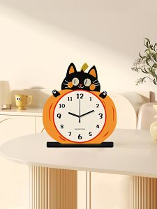 Đồng Hồ Trang Trí Mặt Bàn Hình Mèo Halloween Mới 2025 Đồ Trang Trí Nhà Thanh Lịch Đồ Trang Trí Không Nguồn Sáng Đồ Trang Trí Không Tiếng Ồn