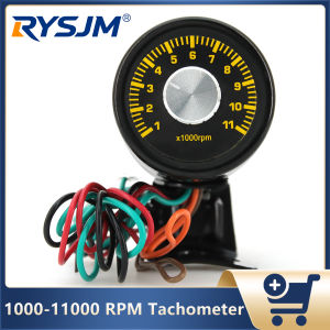 RYSJM | Car Meter Tachometer RPM Gauge 1000-11000 RPM Meter Adjustable RPM Shift Light For 4/6/8 Cylinder RPM Tacho Meter Accessories