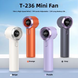 GOOJODOQ | Mini Rechargeable Portable Digital Display 199-Speed Turbo Fan