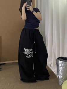 American Style Street Dance Casual Pants High Waist Wide Leg Pants Jazz Loose Drapey Street Fashion Versatile Trousers