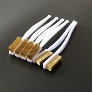 1/3/5pcs Mini Brass Wire Brush Set for Paint & Rust Removal Industrial Metal Polishing Burr Cleaning Tool