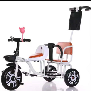 Childrens Bicycle Tricycle Foldable 3-Year-Old 5-Year-Old 6-Year-Old Children Double Pedal Tricycle with Rear Bucket