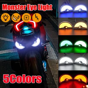 【Pphha】2Pcs Motorcycle LED Devil Eye Light Semi-circular Shaped Modified Monster Eyes Decoration Headlight Electric Vehicle Night Driving Safety Light