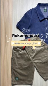 Setelan Anak Laki Laki Kemeja Jeans Celana Corduroy Chino 4 5 6 7 8 9 10 11 12 Tahun