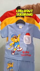 Setelan baju bayi anak laki laki motif karakter Lion Basketball usia Baby 3-15bln.